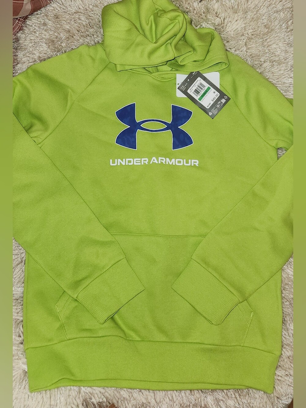 NEW - Boys Under Armour Rival Fleece Hoodie (Size Large)